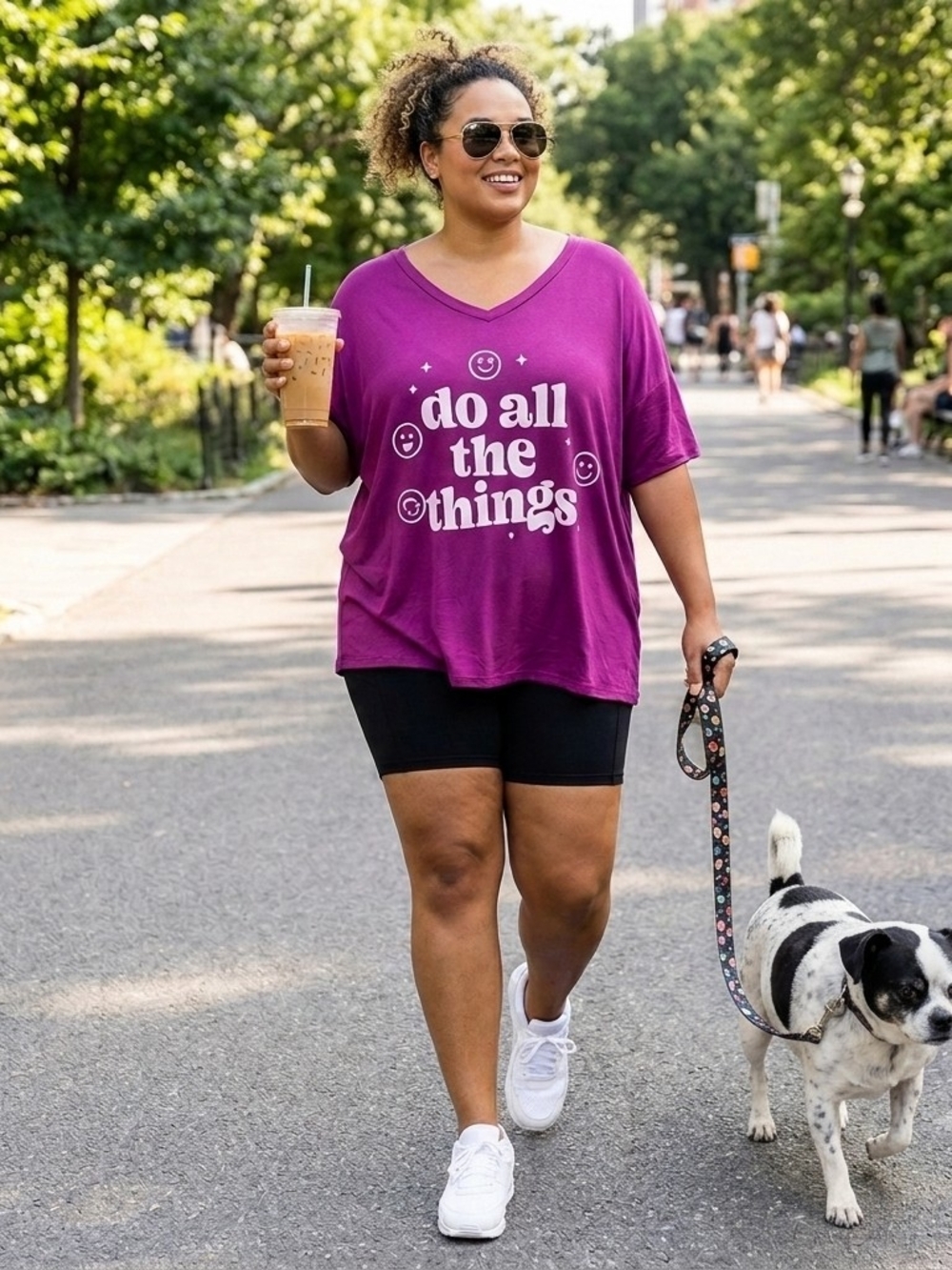 LuLaRoe Purple V-Neck Graphic Tee